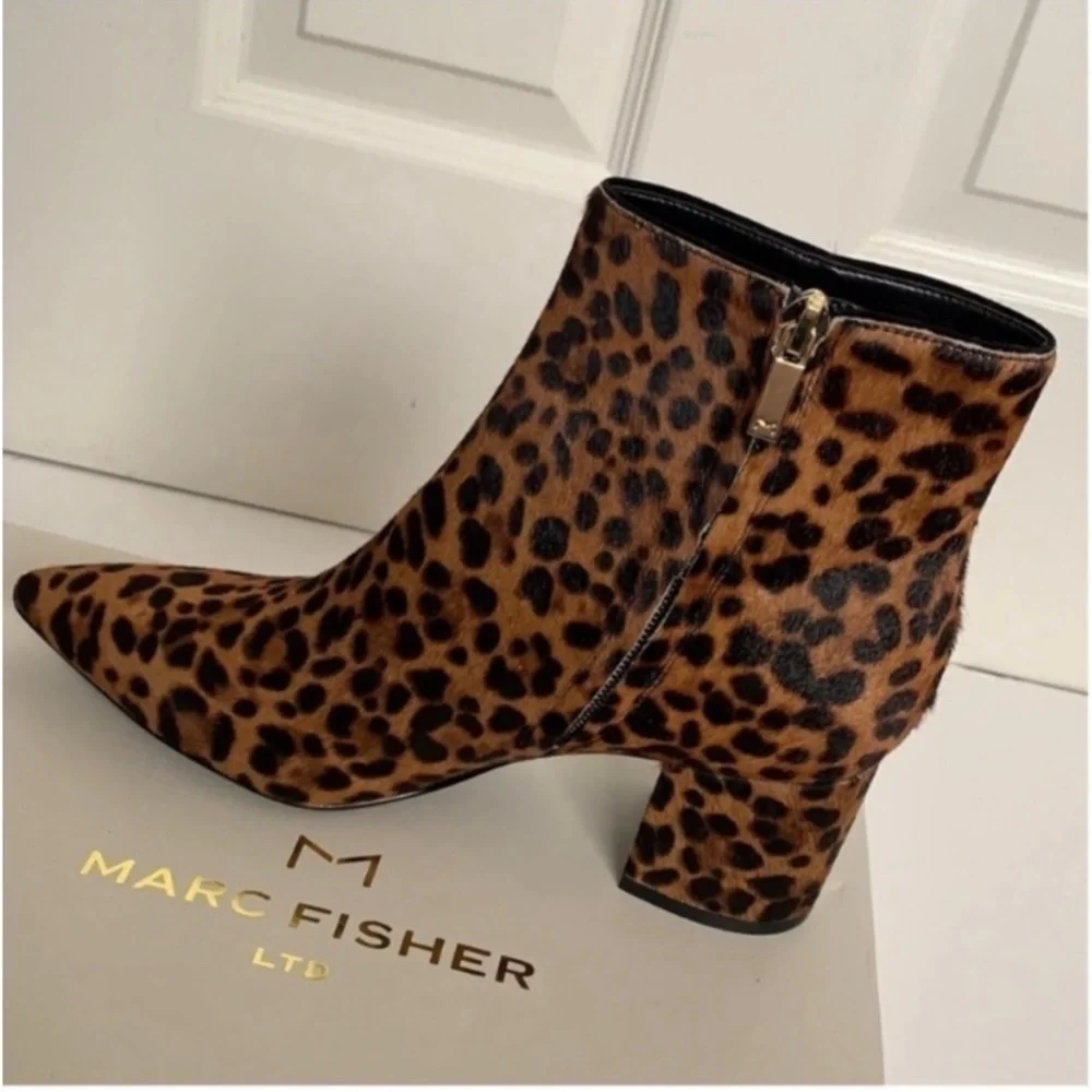 Marc Fisher Animal Print Ankle Booties